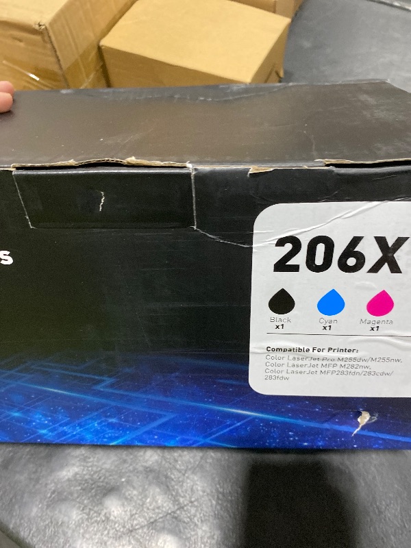 Photo 1 of 206X Toner Cartridges 4 Pack High Yield Pro MFP M283fdw M283cdw,Compatible for HP 206X 206A HP206A HP206X Toner Cartridges Set(with Chip) for Color Laserjet Pro MFP M283cdw M283fdw M255dw M255nw