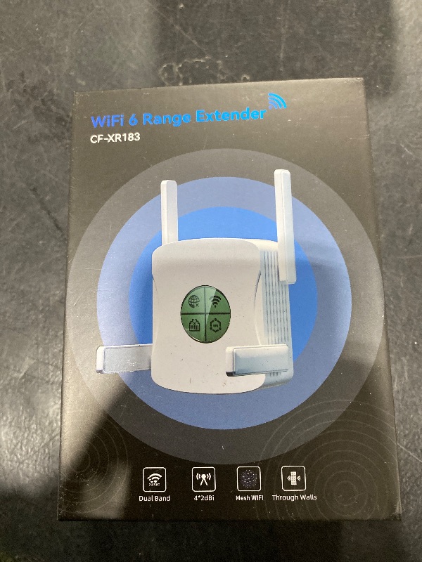 Photo 1 of 2400Mbps WiFi 6 Extender Signal Booster - 10K Sq.Ft Coverage w/5X Faster Internet Booster for Home & Outdoor | 5GHz Dual-Band Wireless Repeater with Ethernet Port, 4 Antennas Long Range for Router