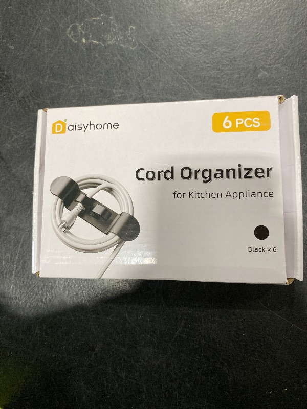 Photo 1 of 6PCS Cord Organizer for Appliances, Upgraded Kitchen Appliance Cord Wrap, Cord Holder Stick on Pressure Cooker, Coffee Maker, Air Fryer and Blender(6 Black)
