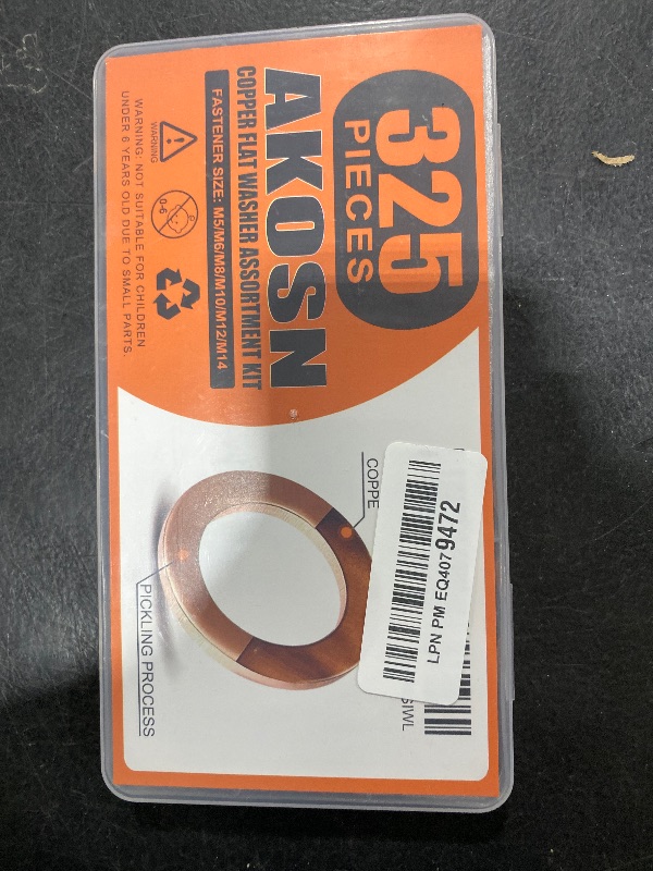 Photo 1 of 325 PCS, 10 Sizes, Premium Copper Metric Sealing Crush Washers Assortment Kit, Upgraded Flat Ring Oil Drain Plug Crush Washer Gasket Seal Assortment Set, Banjo Bolt Washer for Automotive, Motorcycles