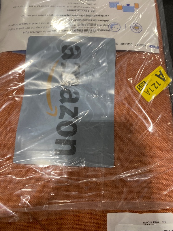 Photo 1 of 100% Blackout Shield Linen Blackout Curtains for Bedroom 90 Inches Long, Back Tab/Rod Pocket Living Room Drapes, Thermal Insulated Blackout Curtains 2 Panels Set, 50" W x 90" L, Burnt Orange