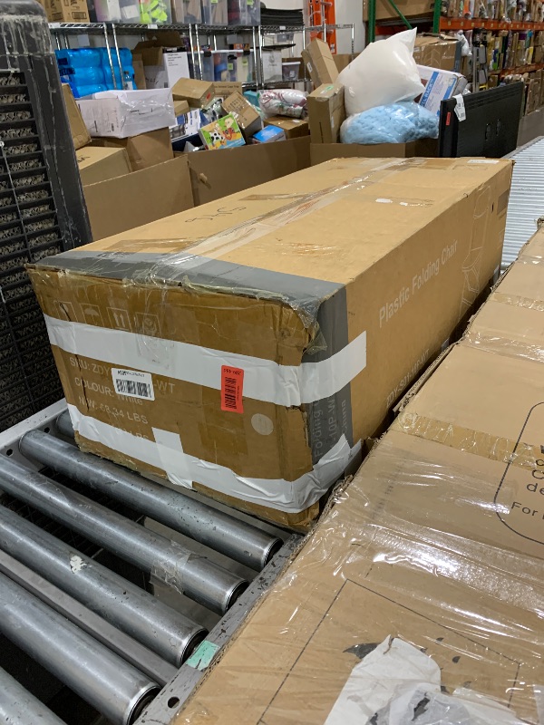 Photo 1 of 10 Pack White Folding Chairs, Portable Stackable Commercial Foldable Chair, Indoor Outdoor Plastic Folding Chair for Events/Office/Home/Wedding/Party, 400lbs Capacity