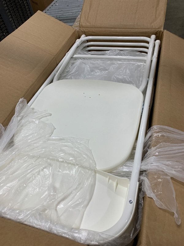 Photo 1 of 10 Pack White Folding Chairs, Portable Stackable Commercial Foldable Chair, Indoor Outdoor Plastic Folding Chair for Events/Office/Home/Wedding/Party, 400lbs Capacity