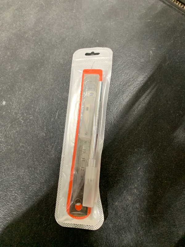 Photo 1 of 1 Pcs Craft Knife Hobby Knife with 11 Pcs Stainless Steel Blades Kit, 1pcs Steel 15MM Ruler for Art, Scrapbooking,Stencil