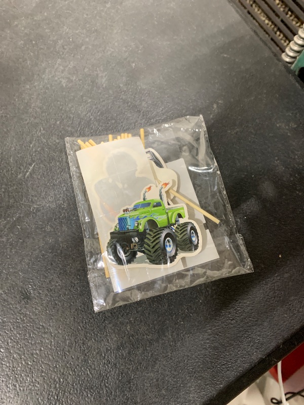 Photo 1 of 24 PCS Monster Truck Cupcake Toppers Truck Car Theme Birthday Party Decorations Baby Shower for Boys Girls Baby Shower Kids Birthday Party Cake Decorations Supplies