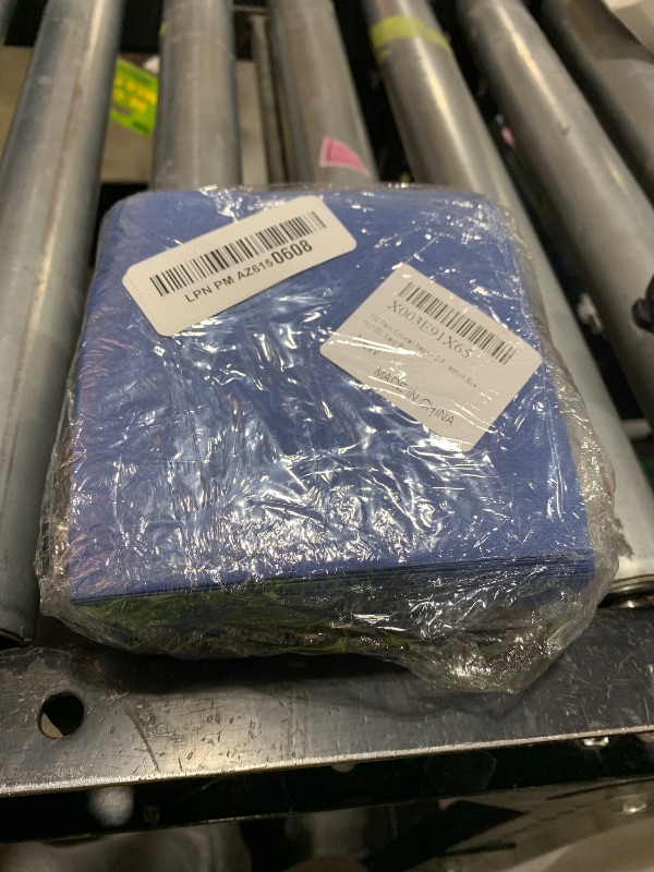 Photo 1 of 100 Pack Cocktail Napkin 2-Ply Dessert Napkins Folded 5 x 5 Inches Disposable Napkins for Dinner Wedding Birthday Party Bridal Anniversary Reception Event (100, Navy Blue)