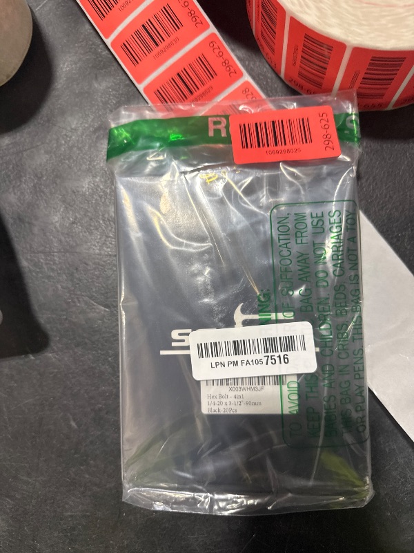 Photo 1 of 1/4-20 x 3-1/2" Hex Head Screw Bolt, Nuts, Flat & Lock Washers, 20Pcs 18-8 (304) Stainless Steel, Fully Threaded, Black Oxide by SG TZH