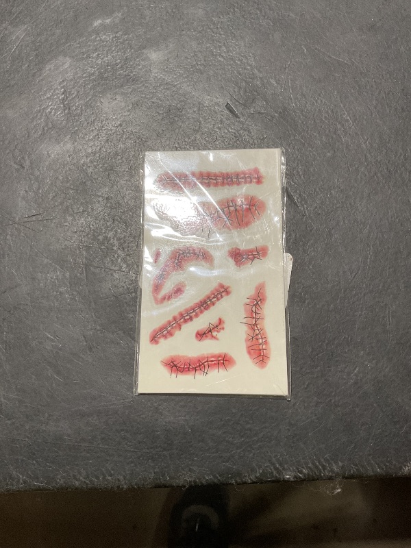 Photo 1 of 10 Sheets Halloween Temporary Tattoos, Realistic Temporary Tattoos Stickers, Scars Tattoos for Zombie Costume, Halloween Parties, Party Favor, Party Supplies