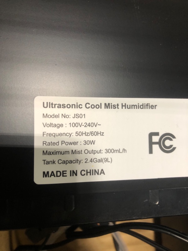 Photo 1 of **MISSING REMOTE**
Zeova 9L/2.4Gal Smart Cool Mist Humidifier, Top Fill Quiet Humidifier Large Room, Covers 550ft², App & Remote Control, 60H Runtime, 7 Colors Light, 4 Mist Modes Humidifiers for Bedroom, Office, Black