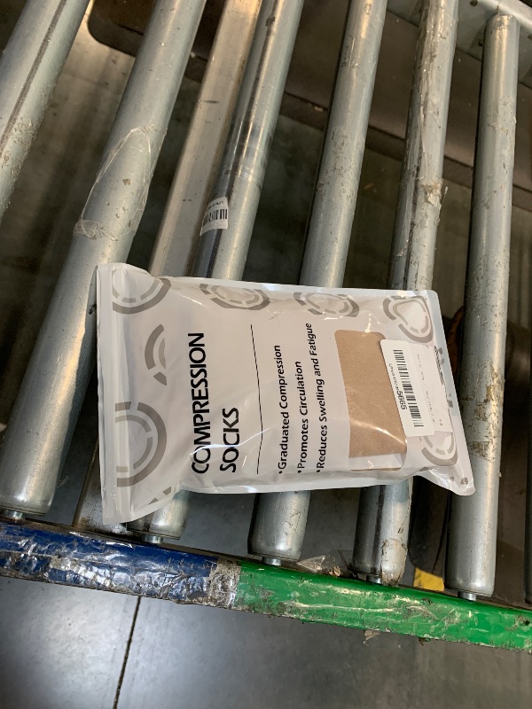 Photo 1 of +MD 2 Pairs Compression Socks for Women & Men Medical Grade 20-30 mmHg, Open-Toe knee High Stocking, Support for edema, Varicose Veins, Nude, 2X-Large