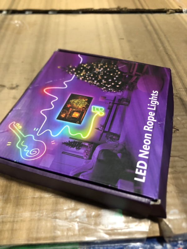 Photo 1 of **MISSING REMOTE**
32.8Ft Neon Rope Lights,Flexible Led Rope Lights Control with App/Remote,Multiple Modes RopeLights,IP65 Outdoor RGB Led Neon Lights NonWater Resistant,Music Sync Gaming Led NeonLight Strip