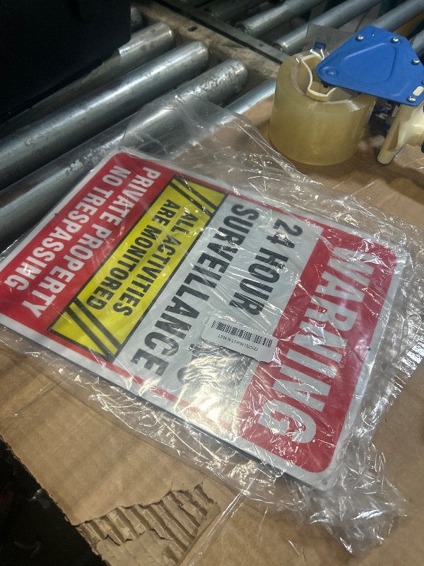 Photo 1 of (2 Pack) 24 Hour Surveillance Sign For Home And Business, No Trespassing Signs Private Property, 14" X 10" Security Camera Warning Sign, Reflective Aluminum, Fade Resistant,Indoor or Outdoor Use