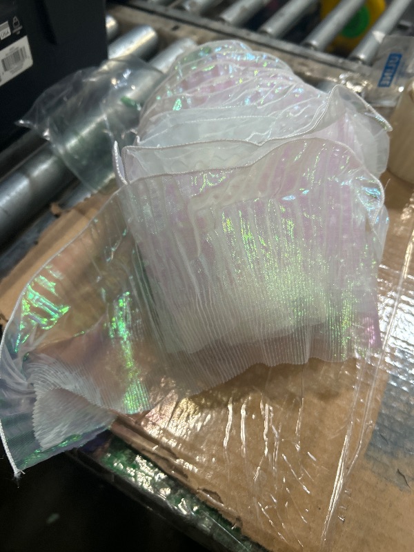 Photo 1 of ***SIMILAR ITEM***
Ganeen 16 Yard Ruffle Pleated Iridescent Ribbon, Jellyfish Organza Ruffle Trim, Retro Tulle Lace Fabric for Jellyfish Costume Sewing Craft Dress Hat Lantern Cake Christmas Tree Decor
