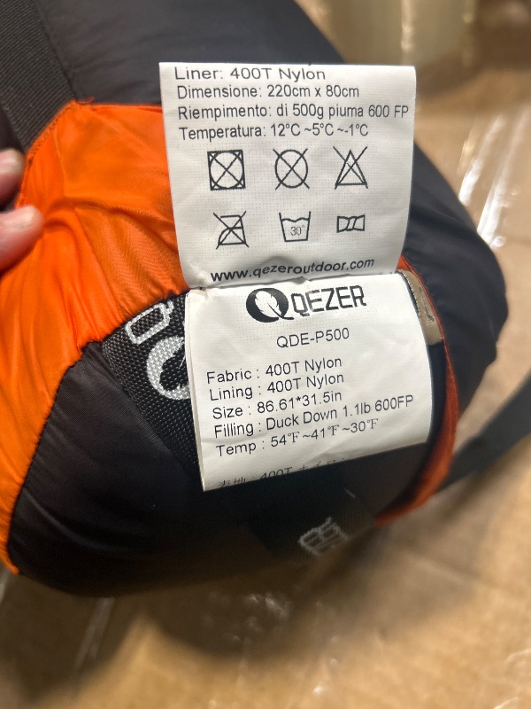 Photo 1 of ****SIMILAR ITEM****
QEZER Down Sleeping Bag for Adults 600 Fill Power Cold Weather Sleeping Bag Ultralight with Compression Sack for Backpacking, Camping, Hiking
