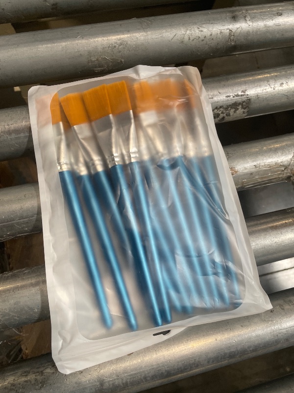 Photo 1 of 1 Inch Flat Paint Brushes for Acrylic Painting, 12 Pcs Acrylic Paint Brush Bulk, Arts Crafts Paintbrushes with Wooden Handle for Watercolor Oil Face Body Art Kids Adult Artist