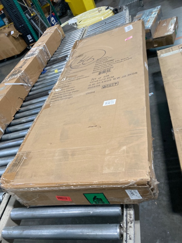 Photo 1 of *** MISSING GLASS TOP ****bonVIVO Massimo Small Desk - 55 Inch, Modern Computer Desk for Small Spaces, Living Room, Office and Bedroom - Study Table w/Glass Top and Shelf Space - Black