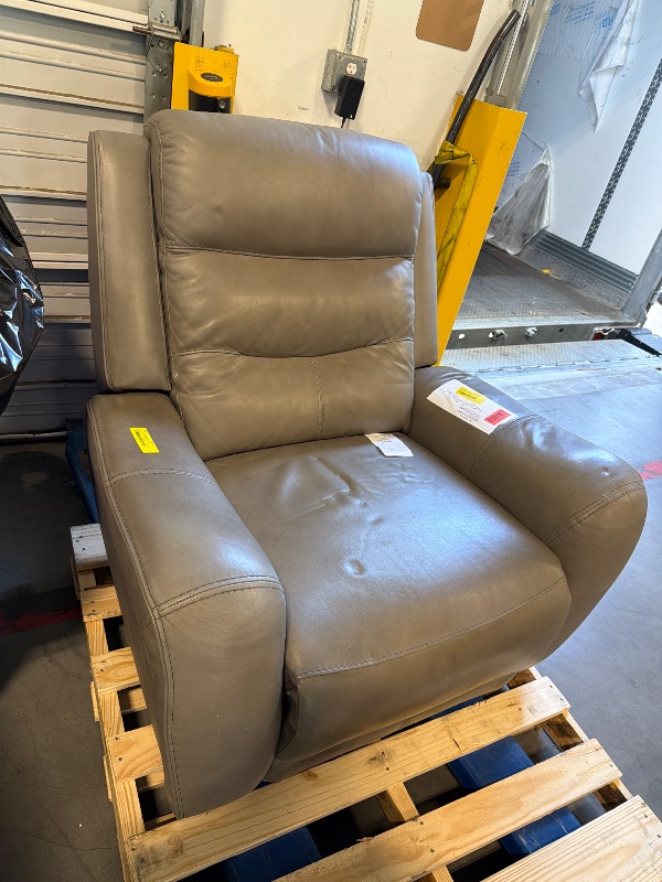 Photo 1 of ****SIMILAR ITEM***IT WOKRS FINE, JUST DIRTY*** *Signature Design by Ashley Mindanao Contemporary Leather Match Upholstered Power Recliner with Adjustable Headrest, Gray