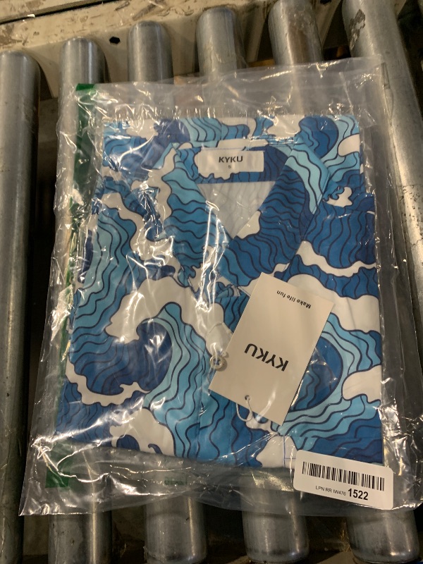 Photo 1 of ****REFERENCE PISTURE****NOT SAME AS PICTURE***KYKU Mens Summer Shirts Soft Hawaiian Shirt Button Down, Palm Tree Blue, Small