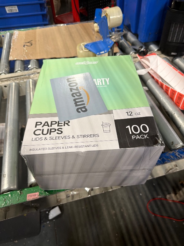 Photo 1 of [100 Pack] 12 oz Paper Coffee Cups, Disposable Paper Coffee Cup with Lids, Sleeves, and Stirrers, Hot/Cold Beverage Drinking Cup for Water, Juice or Tea, Suitable for Home, Shops and Cafes