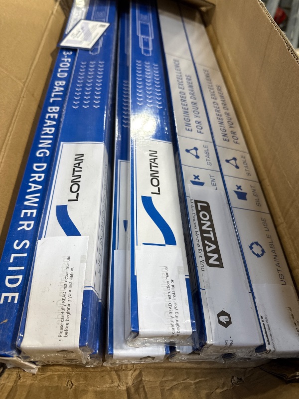 Photo 1 of ** FACTORY SEALED ** LONTAN 10 Pairs Soft Close Drawer Slides 24 Inch Side Mount Heavy Duty Cabinet Drawer Glides - Ball Bearing Full Extension Kitchen Cabinet Rails 100 LB Capacity
