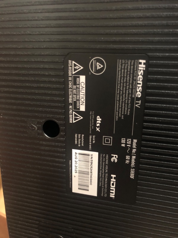 View 3 of **no power cord**
Hisense 55" E6 Cinema Series Hi-QLED 4K UHD Smart Fire TV (55E6QF, 2025 Model) - AI Light Sensor, Dolby Vision · Atmos, Voice Remote with Alexa, Motion Rate 120, HDR 10+ Adaptive, Game Mode Plus