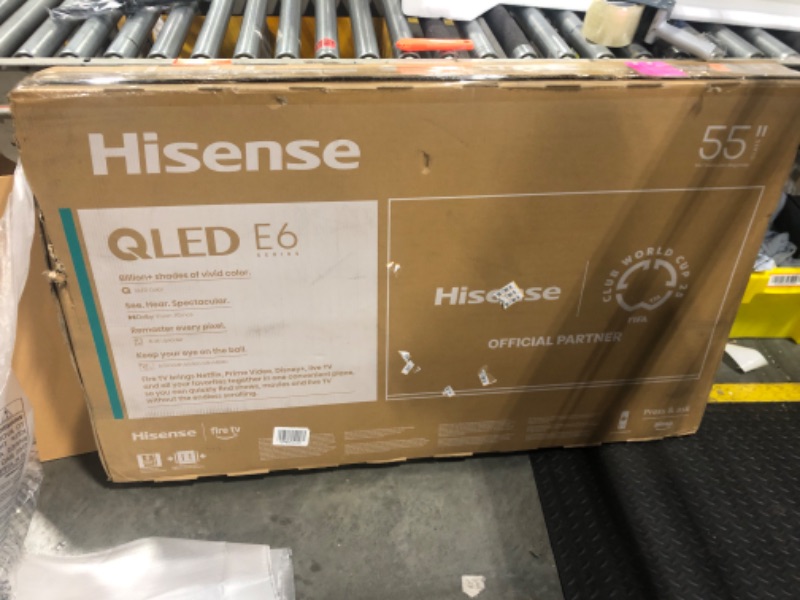 View 4 of **no power cord**
Hisense 55" E6 Cinema Series Hi-QLED 4K UHD Smart Fire TV (55E6QF, 2025 Model) - AI Light Sensor, Dolby Vision · Atmos, Voice Remote with Alexa, Motion Rate 120, HDR 10+ Adaptive, Game Mode Plus