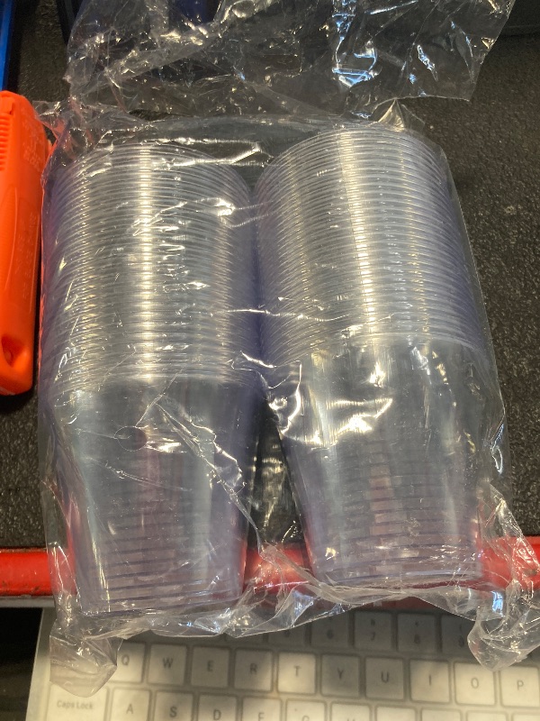 Photo 1 of **imilar not exact**
Amazon Basics Small Disposable Clear Plastic Cups, 9oz, 100 Count