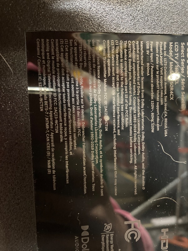 Photo 1 of **broken screen** **sale for parts**
Roku Smart TV 2025 – 50-Inch Select Series, 4K HDR TV – RokuTV with Enhanced Voice Remote – Flat Screen LED Television with Wi-Fi for Streaming Live Local News, Sports, Family Entertainment