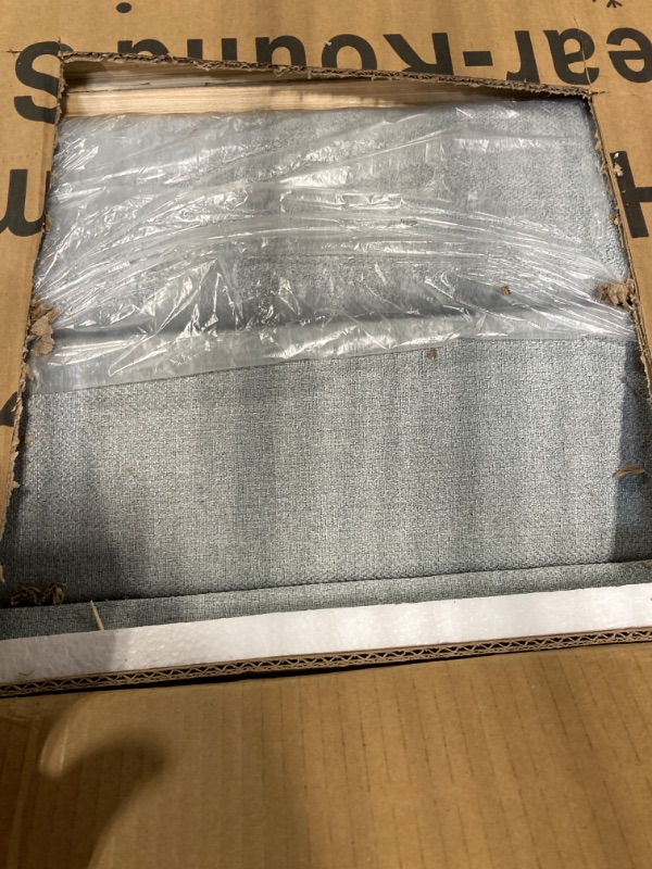 Photo 1 of **partial set**
Twin Size Bed Frame, Platform Bed Frame with Velvet Upholstered Headboard, Upholstered Mattress Foundation with Strong Wooden Slats, No Box Spring Needed, Noise Free, Easy Assembly (Gray, Twin)