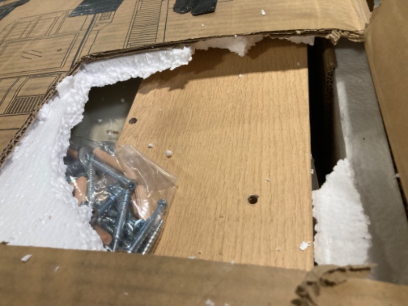 Photo 1 of VASAGLE MAXE Collection - Vanity Desk with Sliding Mirror and Lights, Mid Century Modern Fluted Makeup Vanity with 10x Magnifying Mirror, Charging Station, Jewelry Storage, Oak Beige URDT139YC01S