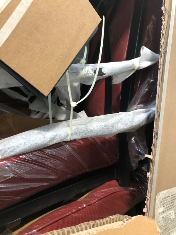 Photo 1 of *****SIMILAR***

 2 Piece Patio Swivel Bar Stools Texteline Bistro Chairs with High Back/Armrest/Footrest, All Weather Padded Seating Outdoor Furniture Height Outdoor Chairs for Outside, Lawn & Garden. RED