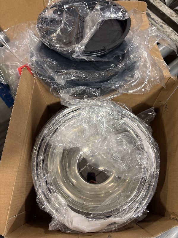 Photo 1 of **MISSING PARTS**
Priority Chef Stainless Steel Mixing Bowls with Lids Set, 3 Grater Attachments, Airtight Lids, Non-Slip Silicone Base Mixing Bowl Set, Large Prep Metal Mixing Bowls for Kitchen, Black