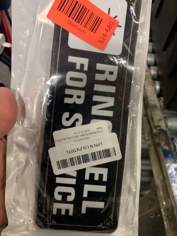 Photo 1 of (2 Pack) Ring Bell for Service Sign, Self Adhesive Please Ring Bell for Assistance Sign, Rust Free Aluminum Metal Sticker Signs for Wall and Door (9 x 3 inches, Black/White)