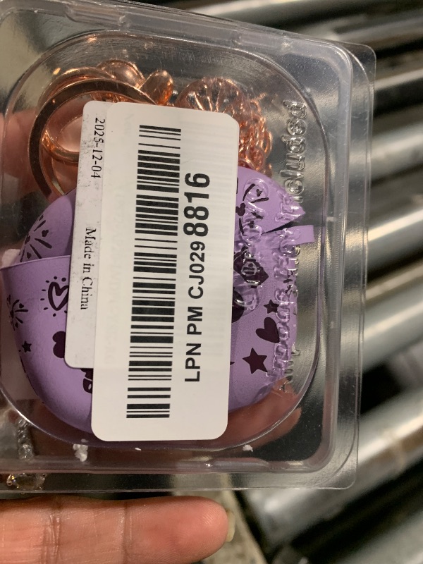 Photo 1 of (with Cute Keychain) Girovo Compatible with Apple Airpods 4 Case 2024 Women, Soft Silicone Two-Tone Funny Cartoon Engraved Portable 360° Full Protection Anti-Scratch Air pod 4 Case Lavender/Purple