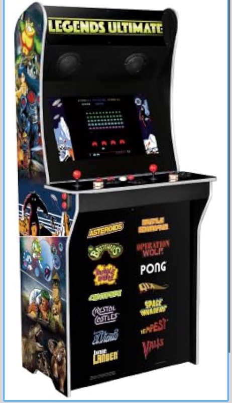 Photo 1 of ***MISSING POWER CORD*** ***MINOR DAMAGE*** AtGames Legends Ultimate Arcade, Full Size Game Machine, Home Arcade, Classic Retro Video Games, 300 Licensed Arcade and Console Games, Action Fighting Puzzle Sports & More, WiFi, HDMI, Bluetooth