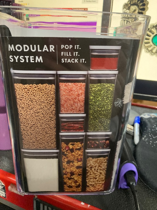 Photo 1 of **ONLY ONE AND MISSING THE LID**
OXO POP Container Big Square Medium 4.2 Litre Clear/White (Pack of 2) (2)