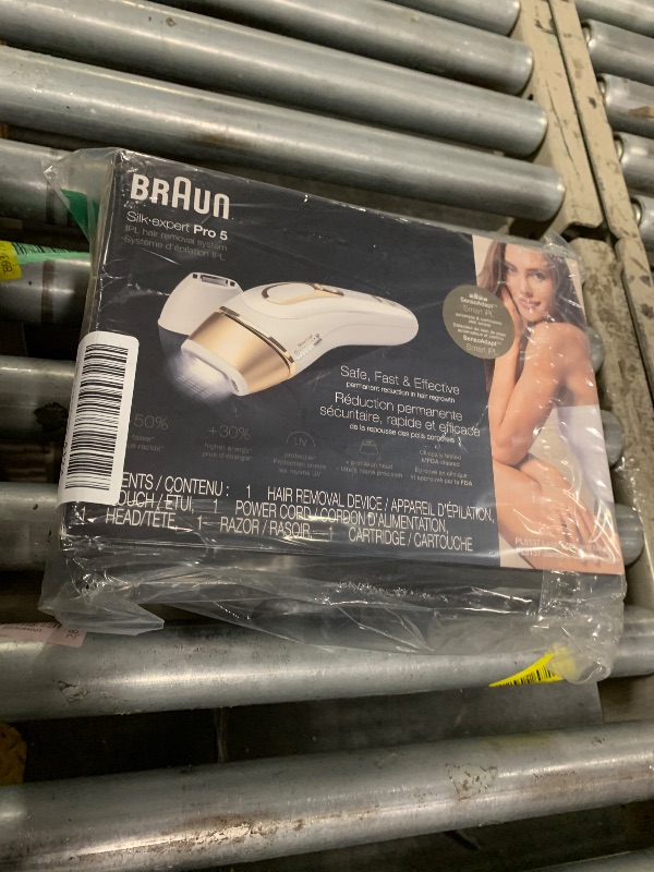 Photo 1 of ***FACTORY SEALED***Braun IPL at Home Laser Hair Removal for Women and Men, Silk Expert Pro 5 PL5137 with Venus Swirl Razor, Permanent Visible Hair Reduction in Hair Regrowth for Body & Face, Corded, PL5137
