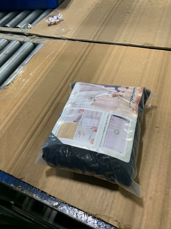 Photo 1 of 10×10ft Black Tulle Backdrop Curtain with Lights String for Parites, Sheer Photo Backdrop Curtains for Wedding Party Photography Background