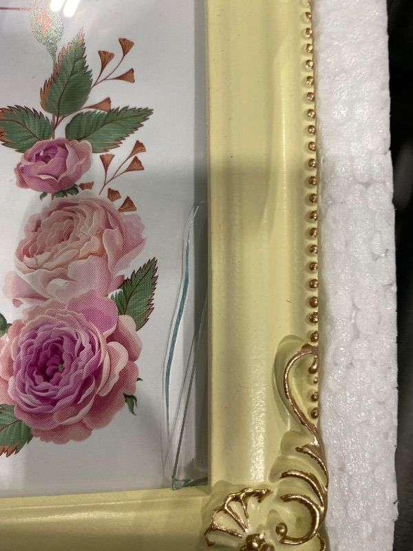 Photo 1 of ***MAJOR DAMAGE*** Enartly Picture Frame 5"x7" Photo Frame Creamy White Frame with Gold Edge, Modern Simple for Christmas Gift Family Wedding Kids Friend Pet Home Office Display Desktop Table Decor