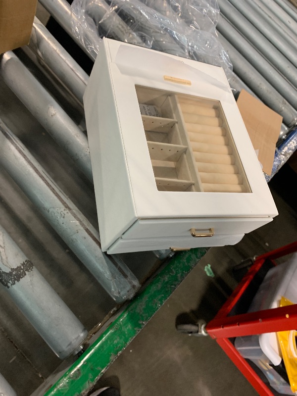 Photo 1 of **SIMILAR ITEM** Jewelry Box for Women, , Jewelry Organizer with Clear Glass Lid and Drawers, Jewelry Organizers and Storage for Necklaces, Rings, Earrings, Bracelets(White)