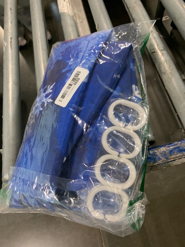 Photo 1 of **SIMILAR ITEM** Blue Snowflake Shower Curtain Merry Christmas Snowflake Winter Holiday Fabric Bathroom Decor Set,70x70 inch