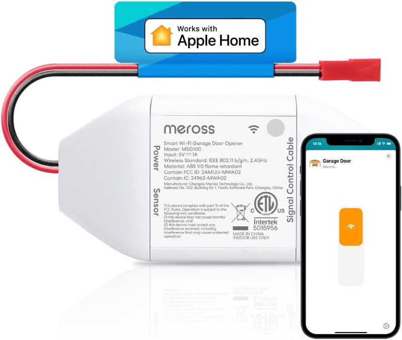 Photo 1 of **SIMILAR ITEM** meross Smart Garage Door Opener Remote, Compatible with Apple HomeKit, Amazon Alexa, Google Assistant, SmartThings, Siri, CarPlay and Android, Universal WiFi Garage Controller, No Hub Required