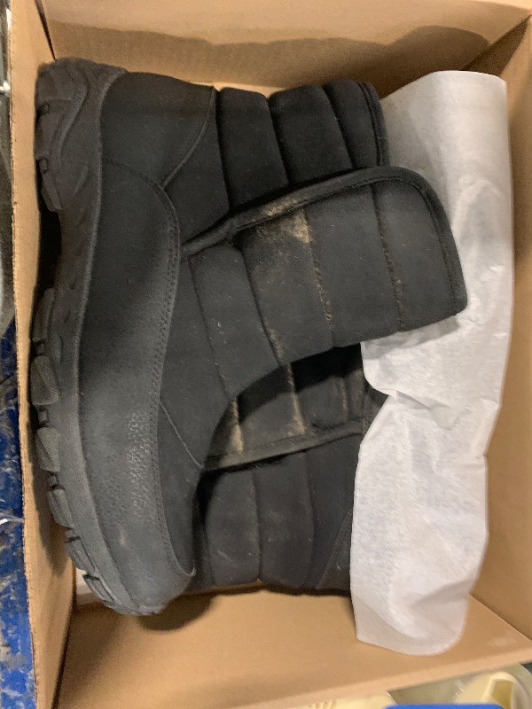 Photo 1 of **DIRTY** Lands' End Expedition Quilted Slip On Mens Snow Boots Insulated Winter Boots for Men Waterproof with Hook & Loop Closure, Medium or Wide Width Winter Shoes Size 8 to 13 - Black, 13 Wide