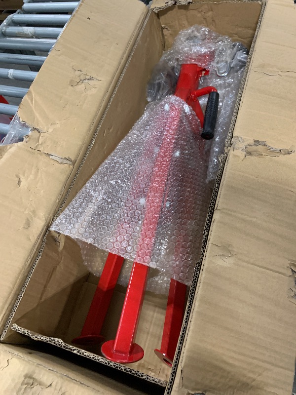 Photo 1 of **ONLY ONE PIECE**  V Head Pipe Jack Stand with 4 Ball Transfer, Adjustable Heavy Duty Pipe Stand for Welding, 2500 Lbs Capacity, 28-52 Inches, Portable Foldable Jack Stands for Construction Projects