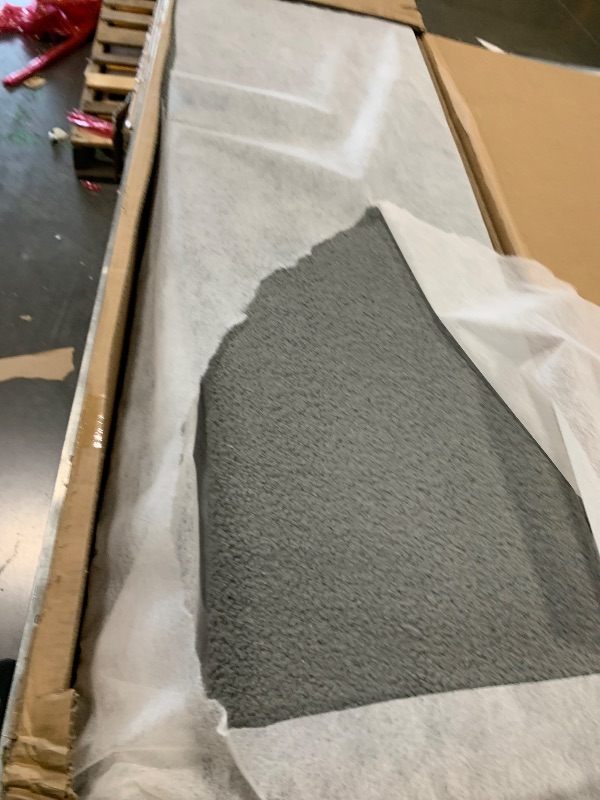 Photo 1 of **BOX 1 OF 2** **PARTIAL SET** ACQCA Full Size Upholstered Daybed with Trundle and LED Light, Teddy Fleece Day Bed Frame with Solid Wood Slats for Guest Room,Apartment,No Spring Box Needed, Easy Assembly, Gray