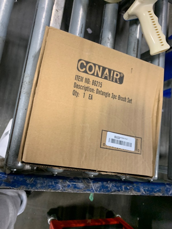 Photo 1 of **MISSING ONE** Conair Detangling Hair Brush Set, 3-Pack Detangler Brushes for Wet or Dry Hair, Gentle Detangler for All Hair Types, Bristle Hair Brushes for Women, Beige, Navy, and Coral