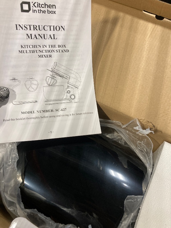 Photo 1 of *****MISSING PARTS***** Kitchen in the box Stand Mixer,3.2Qt Small Electric Food Mixer,6 Speeds Portable Lightweight Kitchen Mixer for Daily Use with Egg Whisk,Dough Hook,Flat Beater (Black)
