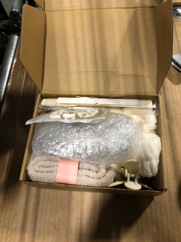 Photo 1 of **** PHOTO FOR REFERENCE **** COME WITH CUP, TOWEL AND NECKLACE ***** Canitor Spa Headband Wristband Set with Hair Clips Skincare Headbands for Washing Face Skin Care Puffy Makeup Headband Wrist Bands Preppy Teen Girl Gifts Cute Trendy Stuff Hair Accessor