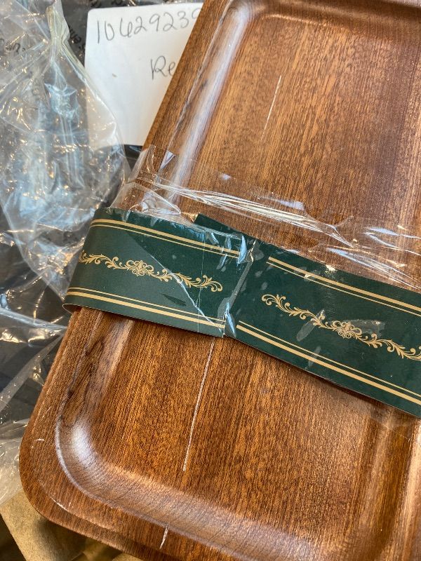 Photo 1 of ***MINOR DAMAGE*** Purelia Solid African Ebony Wood Tray Set, 2-Pc Handmade, 9"x5.1" & 8.5"x4.5", for Bathroom Counter Organization, Vanity Tray, and Charcuterie Board, to Neatly Hold Candles, Perfume, and Jewelry