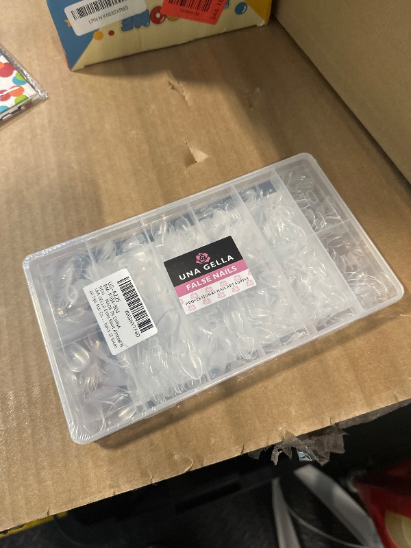 Photo 1 of UNA GELLA Extra Short Almond Nail Tips Full Cover 504PCS Gel Nail Tips Short Almond Shaped Nails Tips Soft Gelly Gel Clear Fake Nails Tip for Acrylic Nail Tip Soak Off Home DIY Salon Nails 12 Sizes